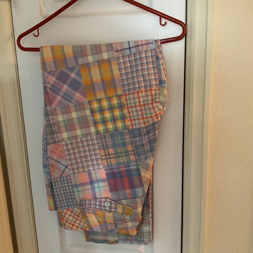 Teddy Fresh Men's Button/Zip Chinos / Springtime Plaid / XXL / Great condition!